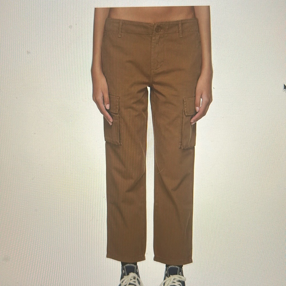 Frame Denim Women's Cropped Cargo Jeans in Brown